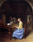 Jan Steen A young woman playing a harpsichord to a young man china oil painting reproduction